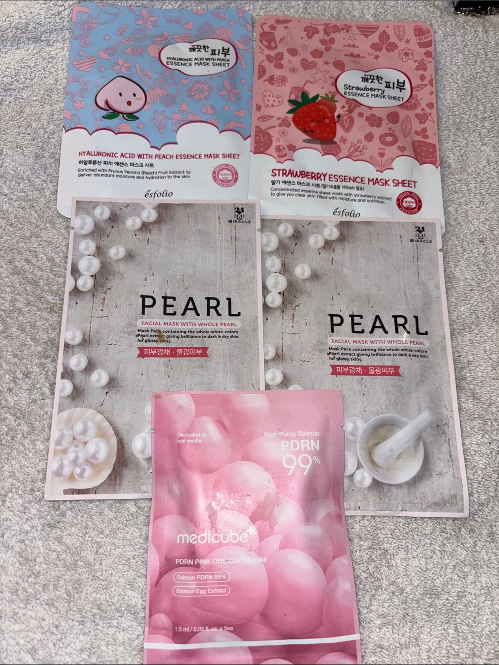 PDRN Pink Serum Sachet + Assorted Essence Mask Sheet - Pink